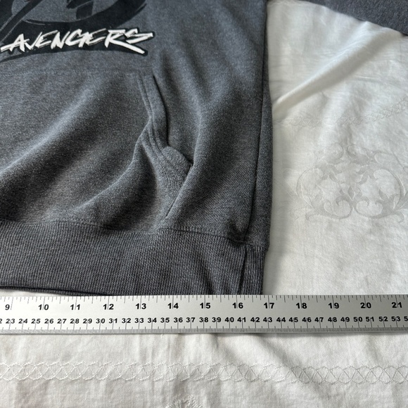 Marvel Avengers Gray Graphic Design Pullover Fleece Face Mask Hoodie Small - Picture 13 of 14